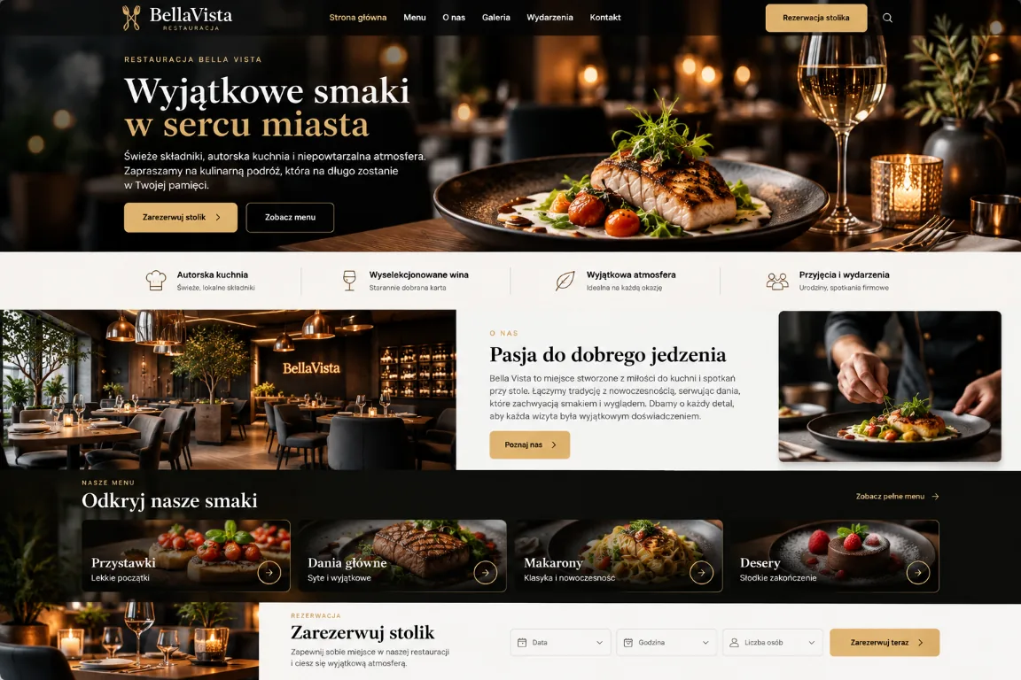 Restauracja — przykładowy projekt strony